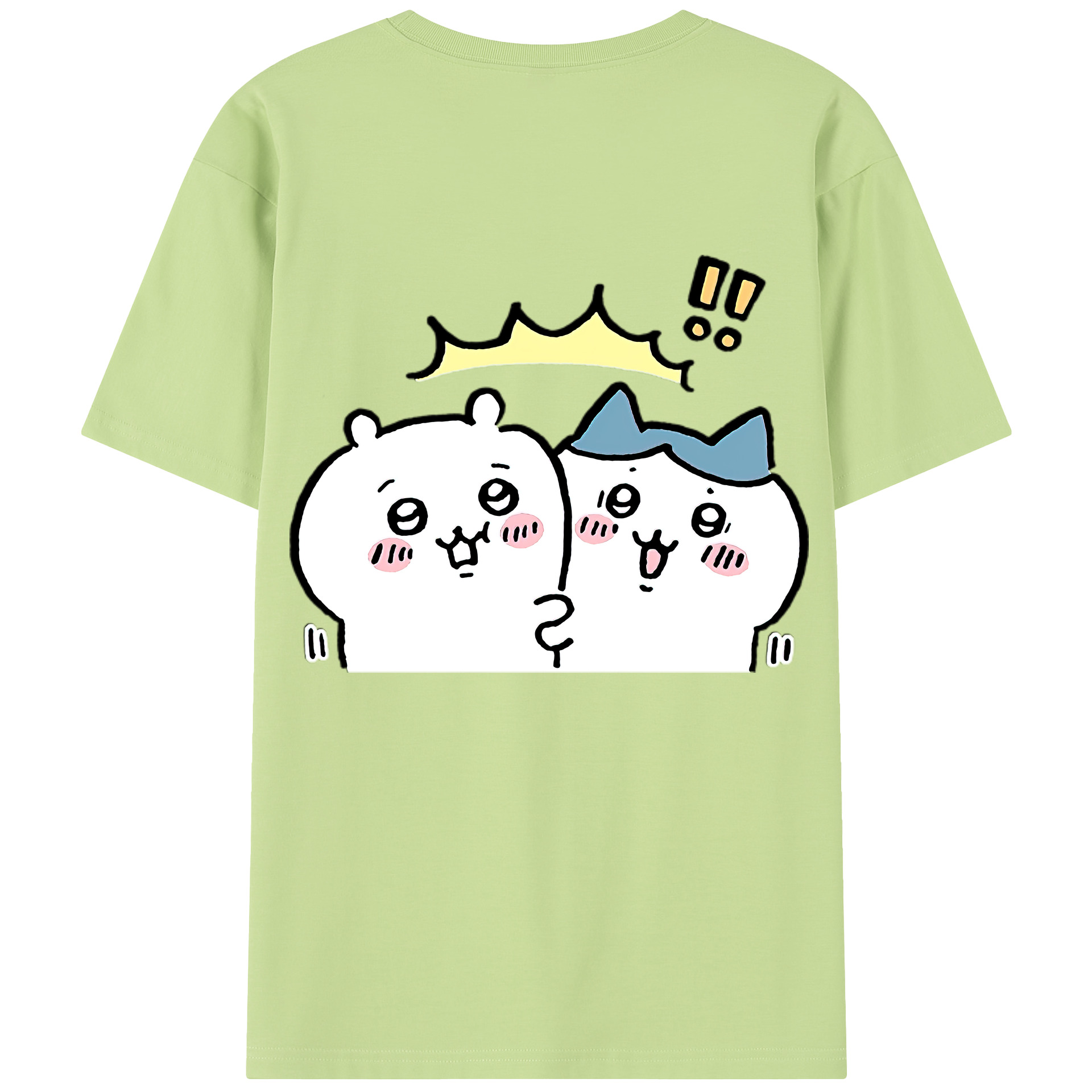 （画像用） ちいかわ ハチワレ Chii-kawa hachiware 綿100％半袖Tシャツ（背面プリント）